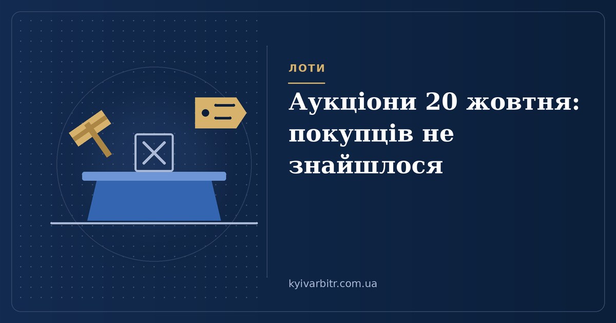 Ілюстрація: порожній постамент аукціону, молоток і цінник лота