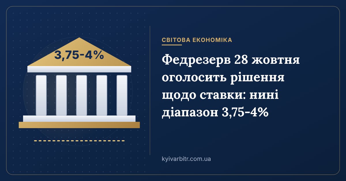 Ілюстрація: будівля центробанку з колонами та стрілка зростання ставки